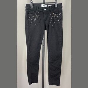 Paige Jeans Womens 27 black denim skinny designer studded skyline
